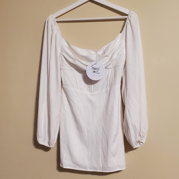 Princess Polly Dresses & Skirts - NEW Princess Polly Women's Lillie Puff Sleeve Corset Dress White Size US 8 AU 12